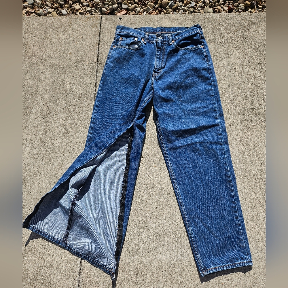 Mens Levis 560 34×32 Red Tab Jeans With Velcro Leg Flap Opening